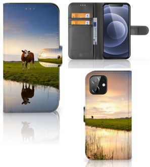 B2Ctelecom Smartphone Hoesje iPhone 12 | 12 Pro (6.1") Flip Case Koe