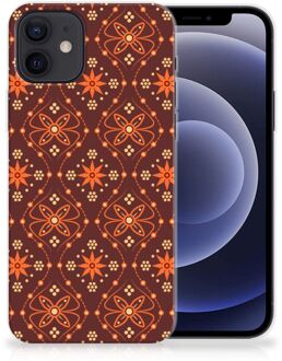 B2Ctelecom Smartphone hoesje iPhone 12 | 12 Pro (6.1") Leuk Case Batik Brown