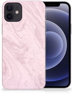 B2Ctelecom Smartphone hoesje iPhone 12 | 12 Pro (6.1") Leuk Hoesje Marble Pink