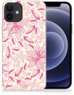 B2Ctelecom Smartphone hoesje iPhone 12 | 12 Pro (6.1") Silicone Case Roze Bloemen