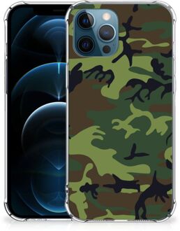 B2Ctelecom Smartphone hoesje iPhone 12 | 12 Pro Anti-shock Hoesje met foto met transparante rand Camouflage