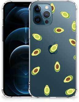 B2Ctelecom Smartphone hoesje iPhone 12 | 12 Pro Backcase TPU Siliconen Hoesje met transparante rand Avocado