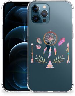 B2Ctelecom Smartphone hoesje iPhone 12 | 12 Pro Mobiel Case met transparante rand Boho Dreamcatcher