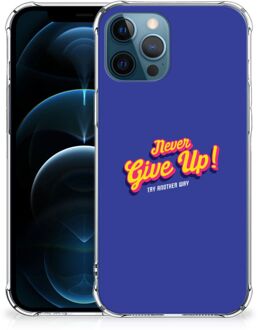 B2Ctelecom Smartphone hoesje iPhone 12 | 12 Pro TPU Silicone Hoesje met transparante rand Never Give Up