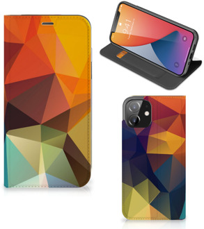 B2Ctelecom Smartphone Hoesje iPhone 12 | iPhone 12 Pro Leuk Book Case Polygon Color