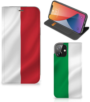 B2Ctelecom Smartphone Hoesje iPhone 12 | iPhone 12 Pro Leuk Bookcase Italiaanse Vlag