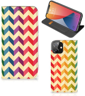 B2Ctelecom Smartphone Hoesje iPhone 12 | iPhone 12 Pro Leuk Telefoonhoesje Zigzag Color