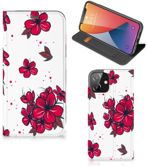 B2Ctelecom Smartphone Hoesje iPhone 12 | iPhone 12 Pro Mobiel Cover Blossom Red