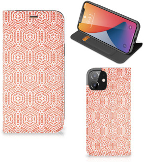 B2Ctelecom Smartphone Hoesje iPhone 12 | iPhone 12 Pro Mobiel Hoesje Pattern Orange