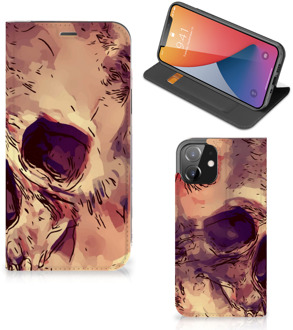 B2Ctelecom Smartphone Hoesje iPhone 12 | iPhone 12 Pro Wallet Case Skullhead