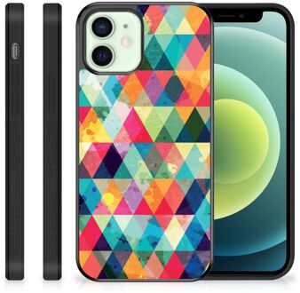 B2Ctelecom Smartphone Hoesje iPhone 12 Mini Backcase TPU Siliconen Hoesje met Zwarte rand Geruit