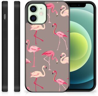 B2Ctelecom Smartphone Hoesje iPhone 12 Mini Cover Case met Zwarte rand Flamingo