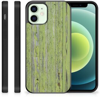 B2Ctelecom Smartphone Hoesje iPhone 12 Mini Cover Case met Zwarte rand Green Wood