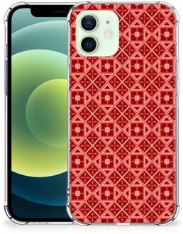 B2Ctelecom Smartphone hoesje iPhone 12 Mini Hoesje ontwerpen met transparante rand Batik Red