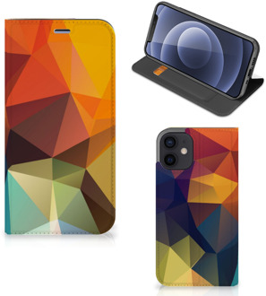 B2Ctelecom Smartphone Hoesje iPhone 12 Mini Leuk Book Case Polygon Color