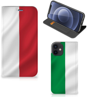 B2Ctelecom Smartphone Hoesje iPhone 12 Mini Leuk Bookcase Italiaanse Vlag