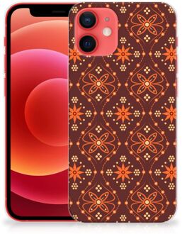 B2Ctelecom Smartphone hoesje iPhone 12 Mini Leuk Case Batik Brown