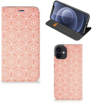 B2Ctelecom Smartphone Hoesje iPhone 12 Mini Mobiel Hoesje Pattern Orange