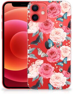 B2Ctelecom Smartphone hoesje iPhone 12 Mini Telefoontas Butterfly Roses