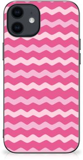 B2Ctelecom Smartphone Hoesje iPhone 12 Pro | 12 (6.1") Bumper Hoesje met Zwarte rand Waves Pink