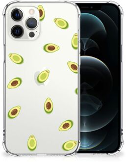 B2Ctelecom Smartphone hoesje iPhone 12 Pro Max Backcase TPU Siliconen Hoesje met transparante rand Avocado