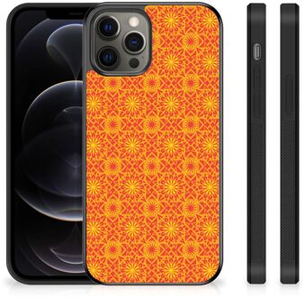 B2Ctelecom Smartphone Hoesje iPhone 12 Pro Max Cover Case met Zwarte rand Batik Orange