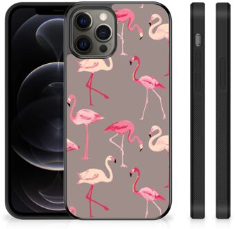 B2Ctelecom Smartphone Hoesje iPhone 12 Pro Max Cover Case met Zwarte rand Flamingo