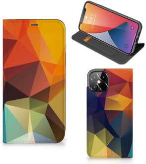 B2Ctelecom Smartphone Hoesje iPhone 12 Pro Max Leuk Book Case Polygon Color