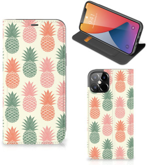 B2Ctelecom Smartphone Hoesje iPhone 12 Pro Max Leuk Bookcase Ananas