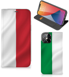 B2Ctelecom Smartphone Hoesje iPhone 12 Pro Max Leuk Bookcase Italiaanse Vlag