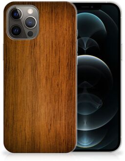 B2Ctelecom Smartphone hoesje iPhone 12 Pro Max Leuk Case Super als Vaderdag Cadeaus Donker Hout