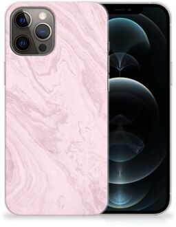 B2Ctelecom Smartphone hoesje iPhone 12 Pro Max Leuk Hoesje Marble Pink