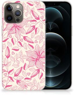 B2Ctelecom Smartphone hoesje iPhone 12 Pro Max Silicone Case Roze Bloemen