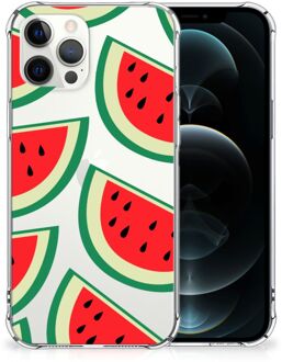 B2Ctelecom Smartphone hoesje iPhone 12 Pro Max Telefoonhoesje met tekst met transparante rand Watermelons