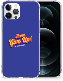 B2Ctelecom Smartphone hoesje iPhone 12 Pro Max TPU Silicone Hoesje met transparante rand Never Give Up