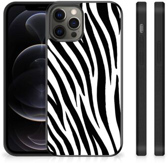 B2Ctelecom Smartphone Hoesje iPhone 12 Pro Max Trendy Telefoonhoesjes met Zwarte rand Zebra