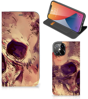 B2Ctelecom Smartphone Hoesje iPhone 12 Pro Max Wallet Case Skullhead