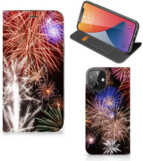 B2Ctelecom Smartphone Hoesje Kerstcadeau iPhone 12 | iPhone 12 Pro Portemonnee hoesje Vuurwerk