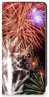 B2Ctelecom Smartphone Hoesje Kerstcadeau Samsung Galaxy A41 Portemonnee hoesje Vuurwerk