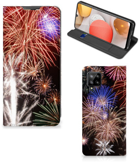 B2Ctelecom Smartphone Hoesje Kerstcadeau Samsung Galaxy A42 Portemonnee hoesje Vuurwerk