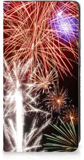 B2Ctelecom Smartphone Hoesje Kerstcadeau Samsung Galaxy A52 Portemonnee hoesje Vuurwerk