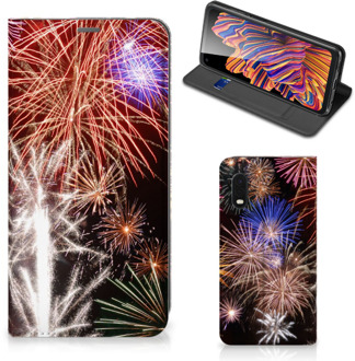 B2Ctelecom Smartphone Hoesje Kerstcadeau Samsung Xcover Pro Portemonnee hoesje Vuurwerk