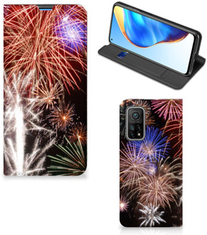 B2Ctelecom Smartphone Hoesje Kerstcadeau Xiaomi Mi 10T | 10T Pro Portemonnee hoesje Vuurwerk