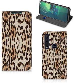 B2Ctelecom Smartphone Hoesje Motorola G8 Plus Book Cover Leopard