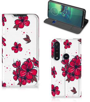 B2Ctelecom Smartphone Hoesje Motorola G8 Plus Mobiel Cover Blossom Red