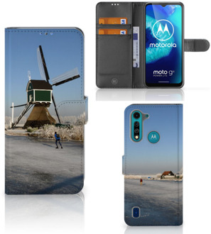 B2Ctelecom Smartphone Hoesje Motorola G8 Power Lite Boekhoesje Tekst Schaatsers