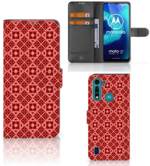 B2Ctelecom Smartphone Hoesje Motorola G8 Power Lite Wallet Book Case Batik Red