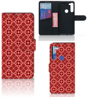 B2Ctelecom Smartphone Hoesje Motorola G8 Power Wallet Book Case Batik Red