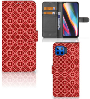 B2Ctelecom Smartphone Hoesje Motorola Moto G 5G Plus Wallet Book Case Batik Red