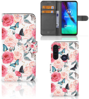 B2Ctelecom Smartphone Hoesje Motorola Moto G Pro Flipcase Cadeautjes voor Moederdag Butterfly Roses